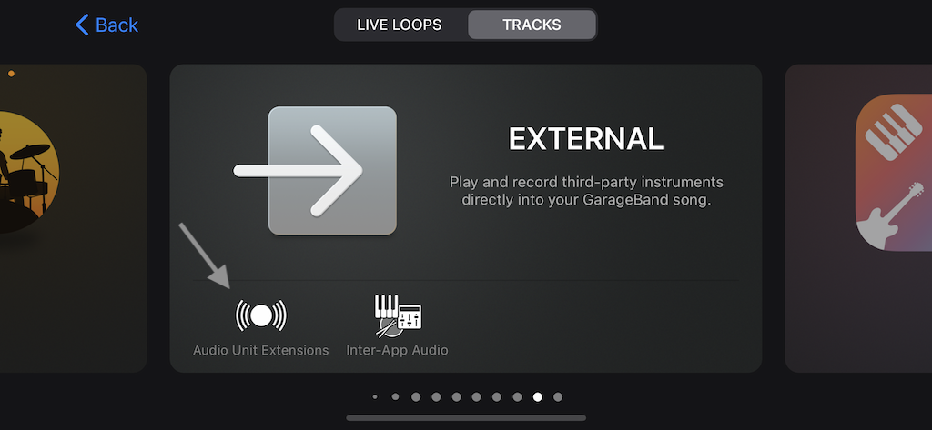 Create external audio unit extension track in GarageBand